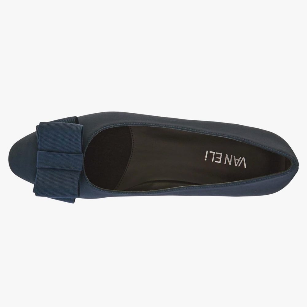 Vaneli Navy Heels with Bow Accent - Picture 2 of 10